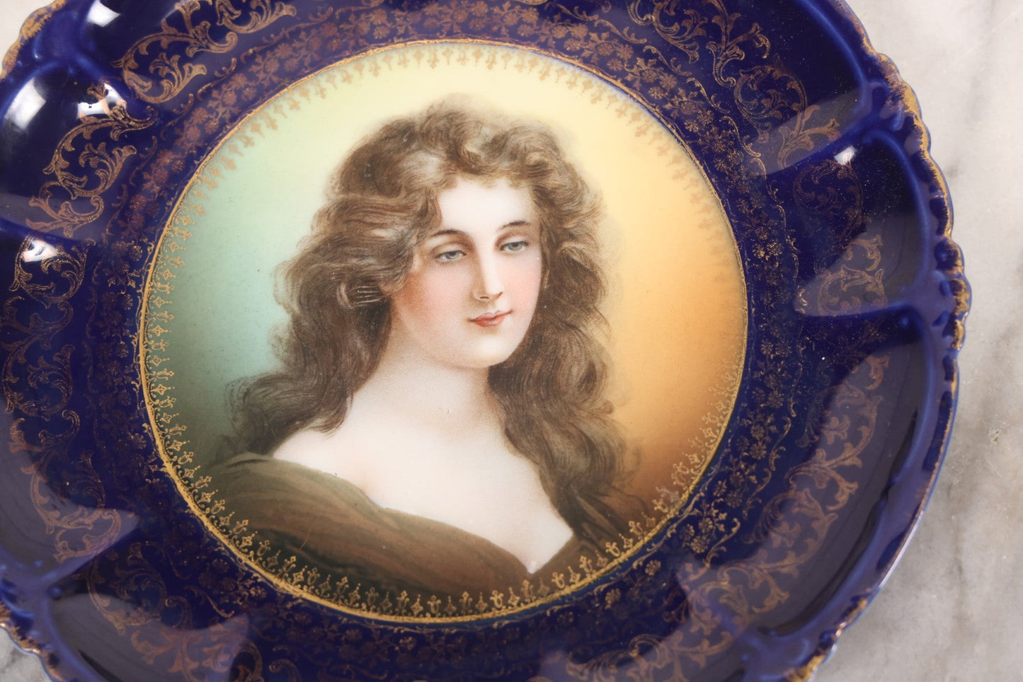 Lot 073 - Antique Bavarian Porcelain Portrait Plate Featuring A Beautiful Woman, Marked “R.C. Claire Bavaria” With Rosenthal-Style Crossed Scepters Hallmark, Circa 1900, 8-1/2" Diameter