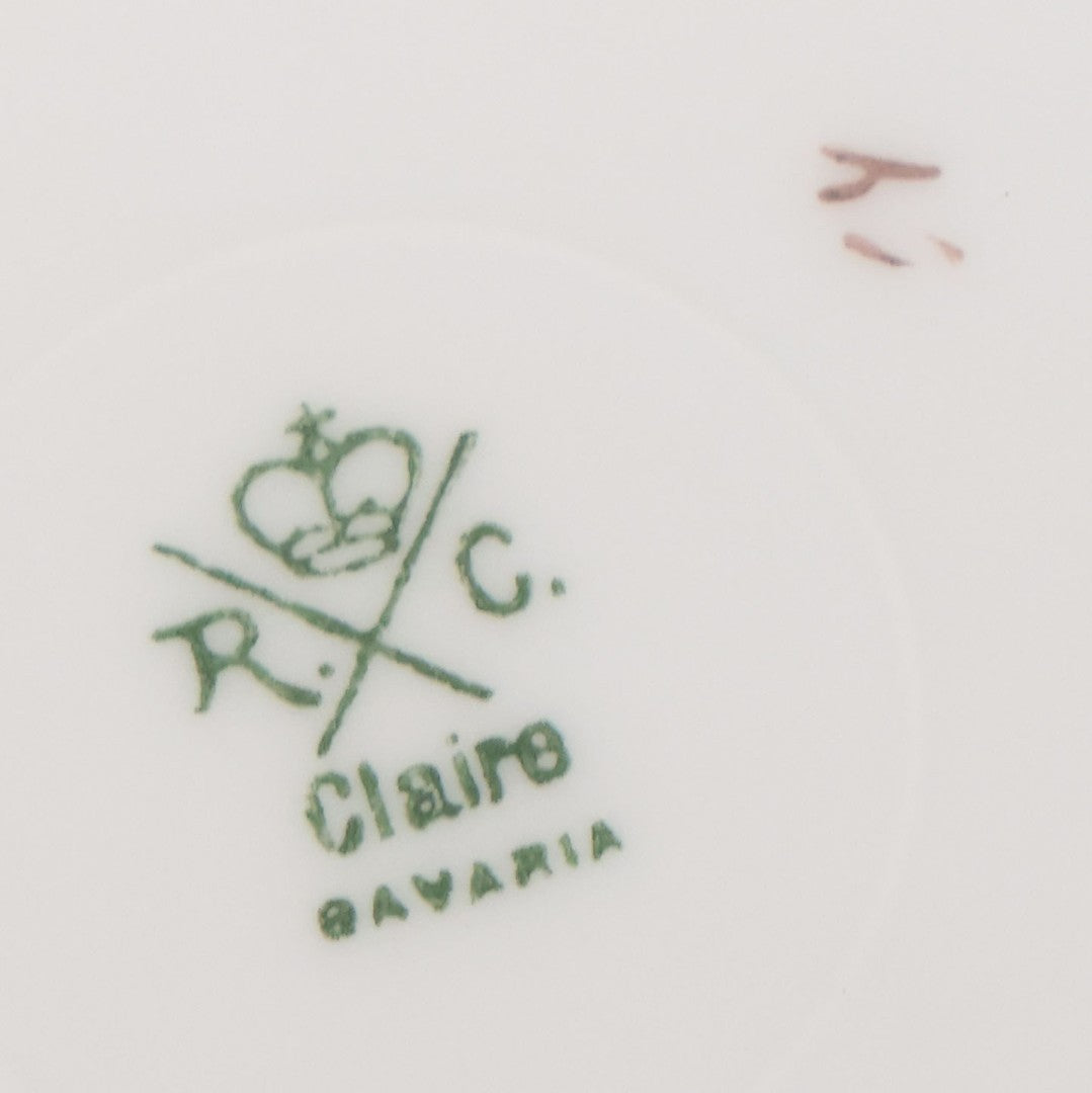 Lot 073 - Antique Bavarian Porcelain Portrait Plate Featuring A Beautiful Woman, Marked “R.C. Claire Bavaria” With Rosenthal-Style Crossed Scepters Hallmark, Circa 1900, 8-1/2" Diameter