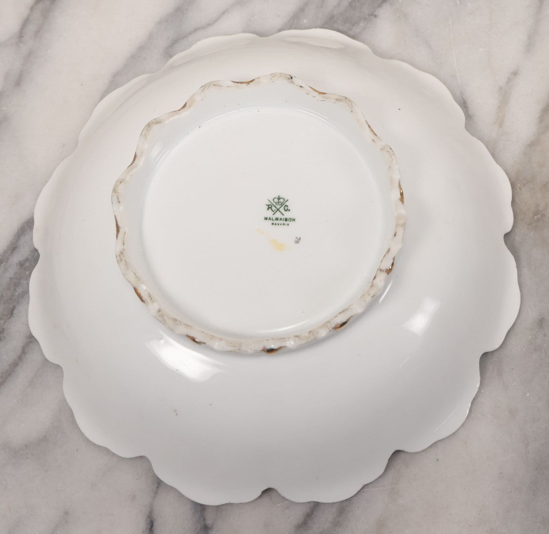 Lot 074 - Antique Bavarian Porcelain Portrait Plate Bowl Featuring A Beautiful Woman, Marked “R.C. Malmaison Bavaria” With Rosenthal-Style Crossed Scepters Hallmark, Circa 1900, 9-1/4" Diameter