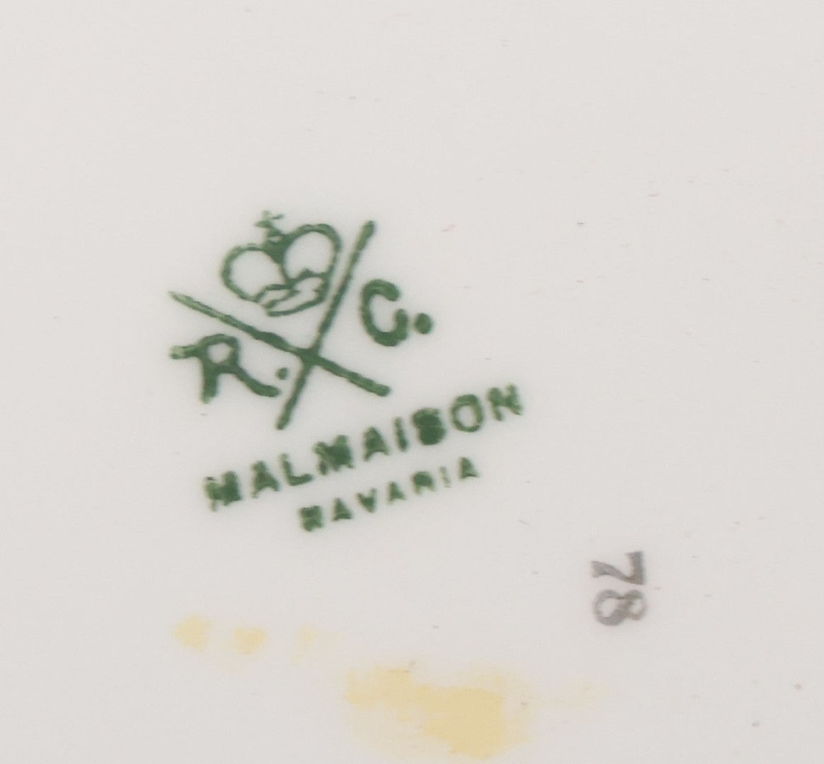 Lot 074 - Antique Bavarian Porcelain Portrait Plate Bowl Featuring A Beautiful Woman, Marked “R.C. Malmaison Bavaria” With Rosenthal-Style Crossed Scepters Hallmark, Circa 1900, 9-1/4" Diameter