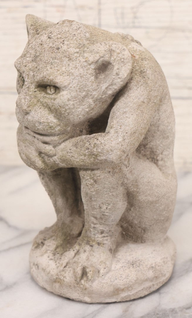 Lot 077 - Vintage Concrete Crouching Gargoyle Garden Figure Statue, 5-7/8" Height