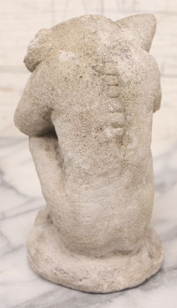 Lot 077 - Vintage Concrete Crouching Gargoyle Garden Figure Statue, 5-7/8" Height