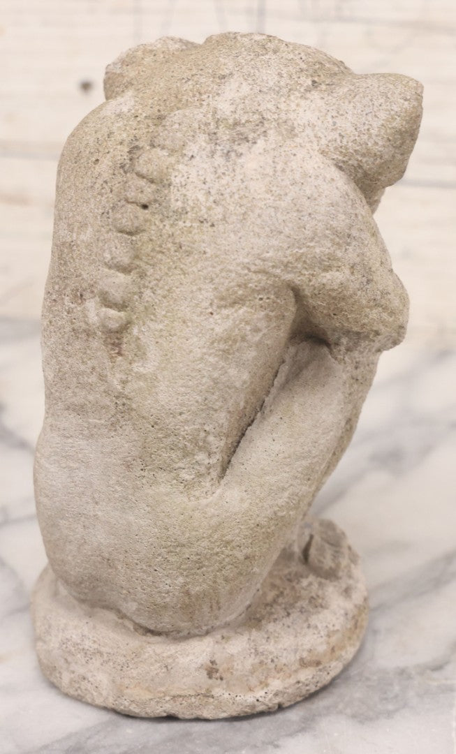 Lot 077 - Vintage Concrete Crouching Gargoyle Garden Figure Statue, 5-7/8" Height
