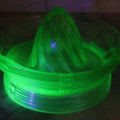 Lot 080 - Vintage Uranium Glass Juicer Citrus Reamer With Handle, Glows Under Black Light