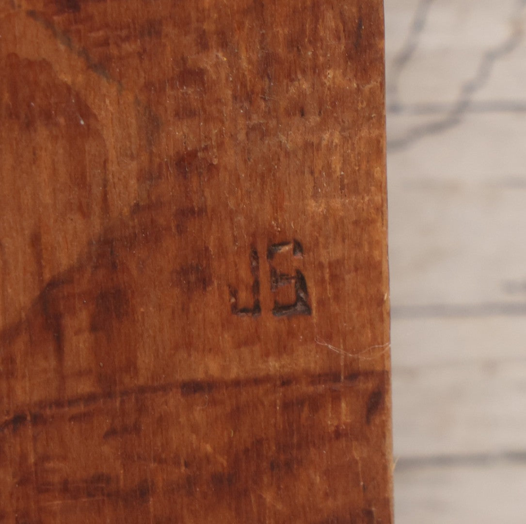 Lot 082 - Vintage Folk Art Western Americana Pyrography Wood Burned Panel Depicting A Stern Cowboy, Captioned "All Hail, America," Artist Initialed J.S., 7" x 14-1/2"