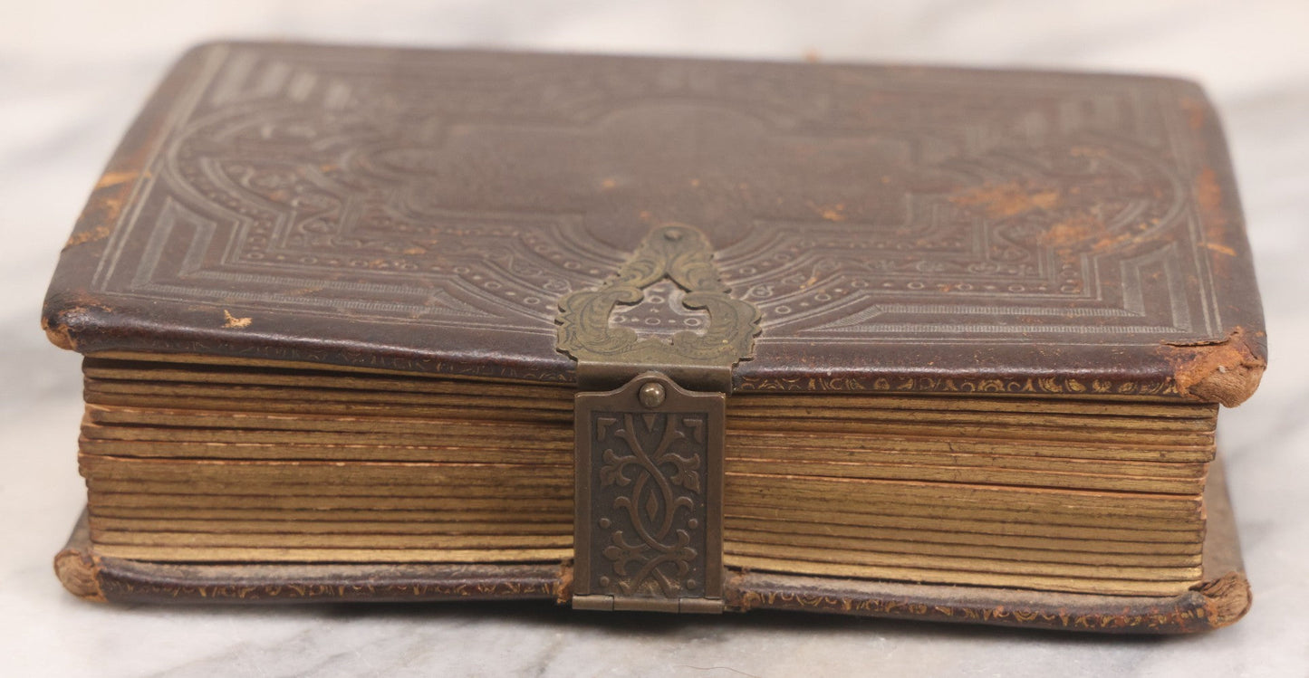 Lot 086 - Antique Family Photo Album With Mostly Trimmed Real Photo Postcards R.P.P.C., Snapshots, And Other Photos, With 26 Photos In All, Including Girl With Doll, Soldier, Woman With Dog, And Others, Most Identified