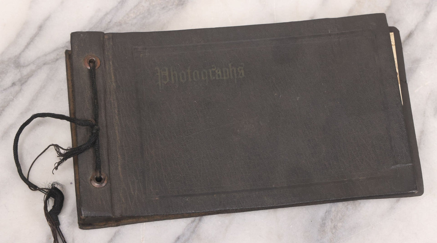 Lot 088 - Vintage Snapshot Photo Album Containing 16 Trimmed Photos Including Photos Of Giant Ski Jump And Mountain Cabin