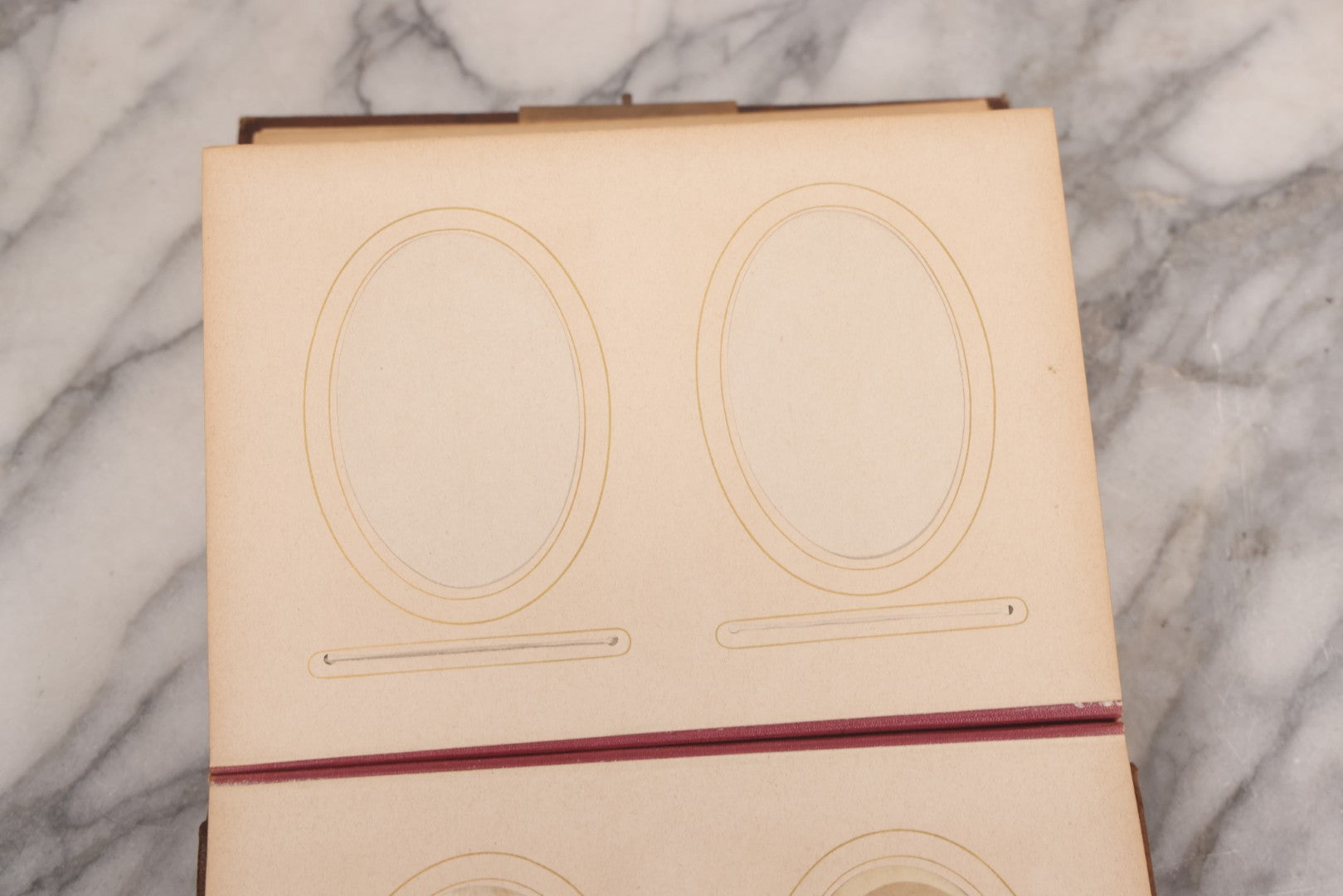 Lot 089 - Antique Leather Cabinet Card Photo Album With Engraved Metal Clasp "Bertha", Containing 6 Cabinet Card And 67 Carte De Visite C.D.V. Photos