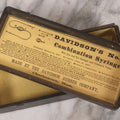 Lot 097 - Antique Medical Syringe Box For Davidson's No. 7 Combination Syringe, With Paper Label On Interior Lid, Patented 1857, Re-Issued 1865, Made By The Davidson Rubber Company, Charlestown, Massachusetts, Note Empty, Cover Detached