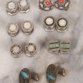 Lot 098 - Vintage Mixed Mens Cufflink Grouping With Seven Matched Pairs Including Micro Mosaic Pair, Two Pairs With Turquoise, And Others