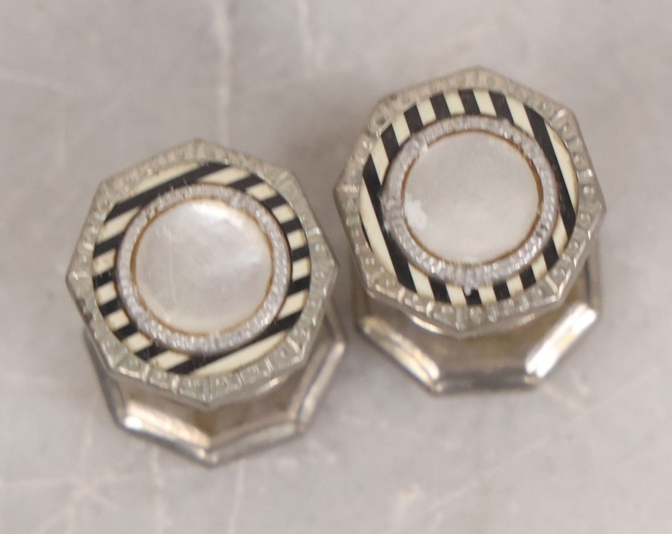 Lot 098 - Vintage Mixed Mens Cufflink Grouping With Seven Matched Pairs Including Micro Mosaic Pair, Two Pairs With Turquoise, And Others