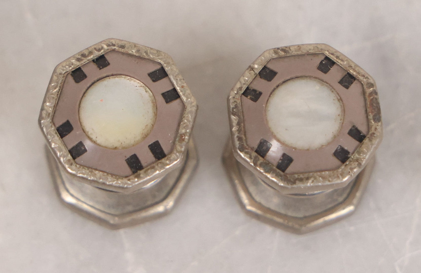 Lot 098 - Vintage Mixed Mens Cufflink Grouping With Seven Matched Pairs Including Micro Mosaic Pair, Two Pairs With Turquoise, And Others