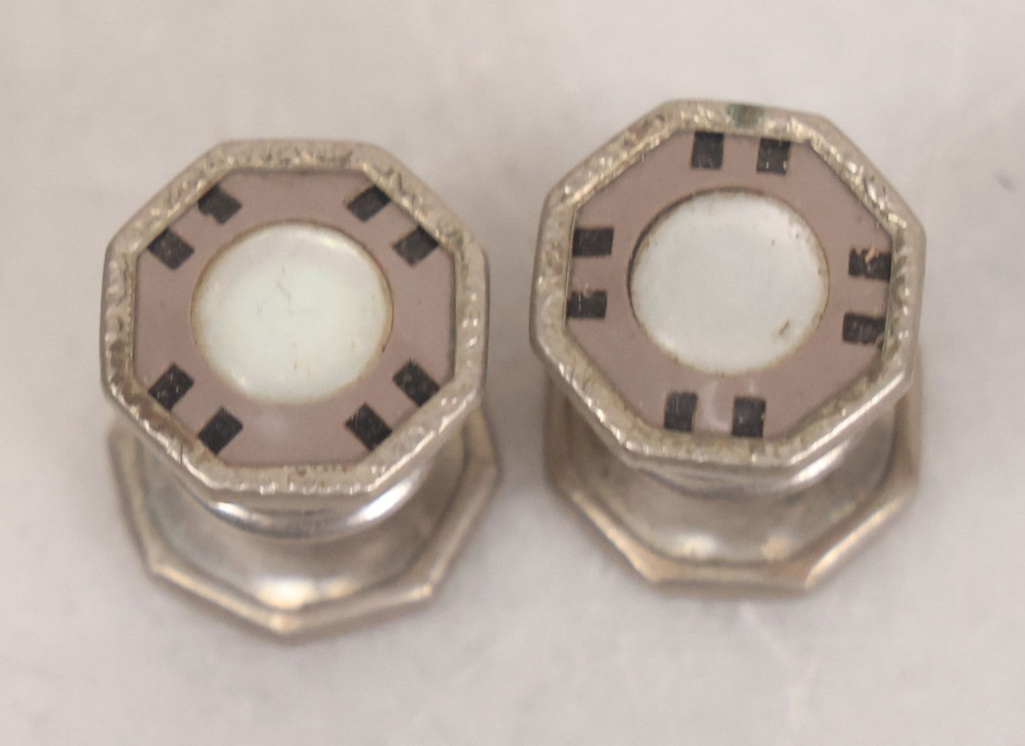 Lot 098 - Vintage Mixed Mens Cufflink Grouping With Seven Matched Pairs Including Micro Mosaic Pair, Two Pairs With Turquoise, And Others