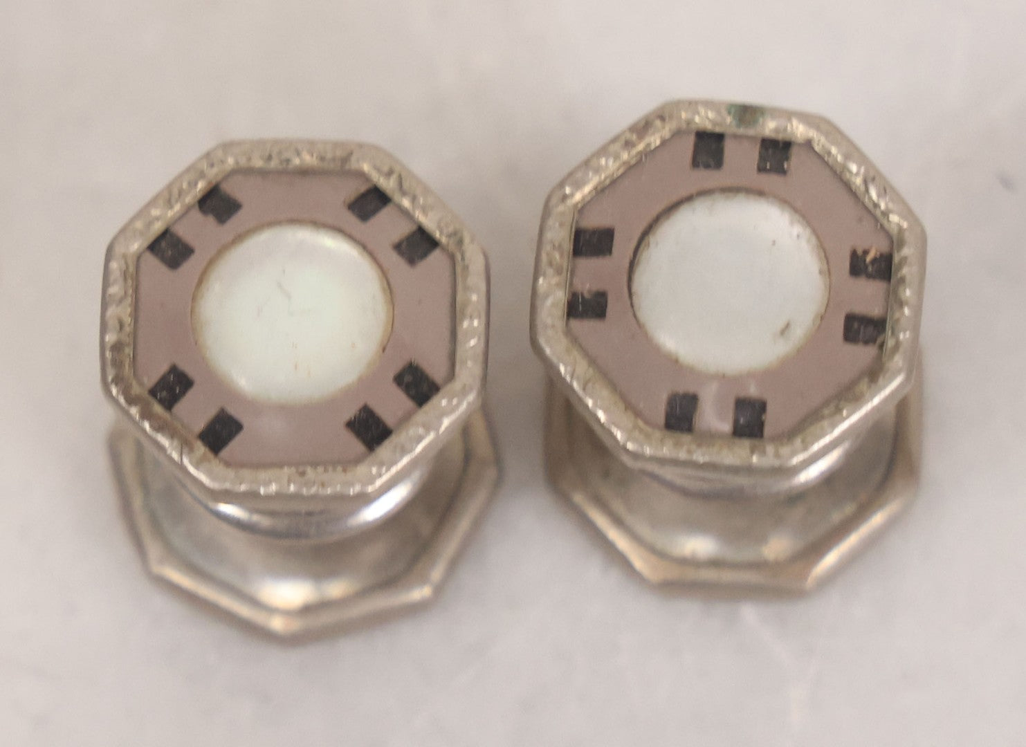 Lot 098 - Vintage Mixed Mens Cufflink Grouping With Seven Matched Pairs Including Micro Mosaic Pair, Two Pairs With Turquoise, And Others