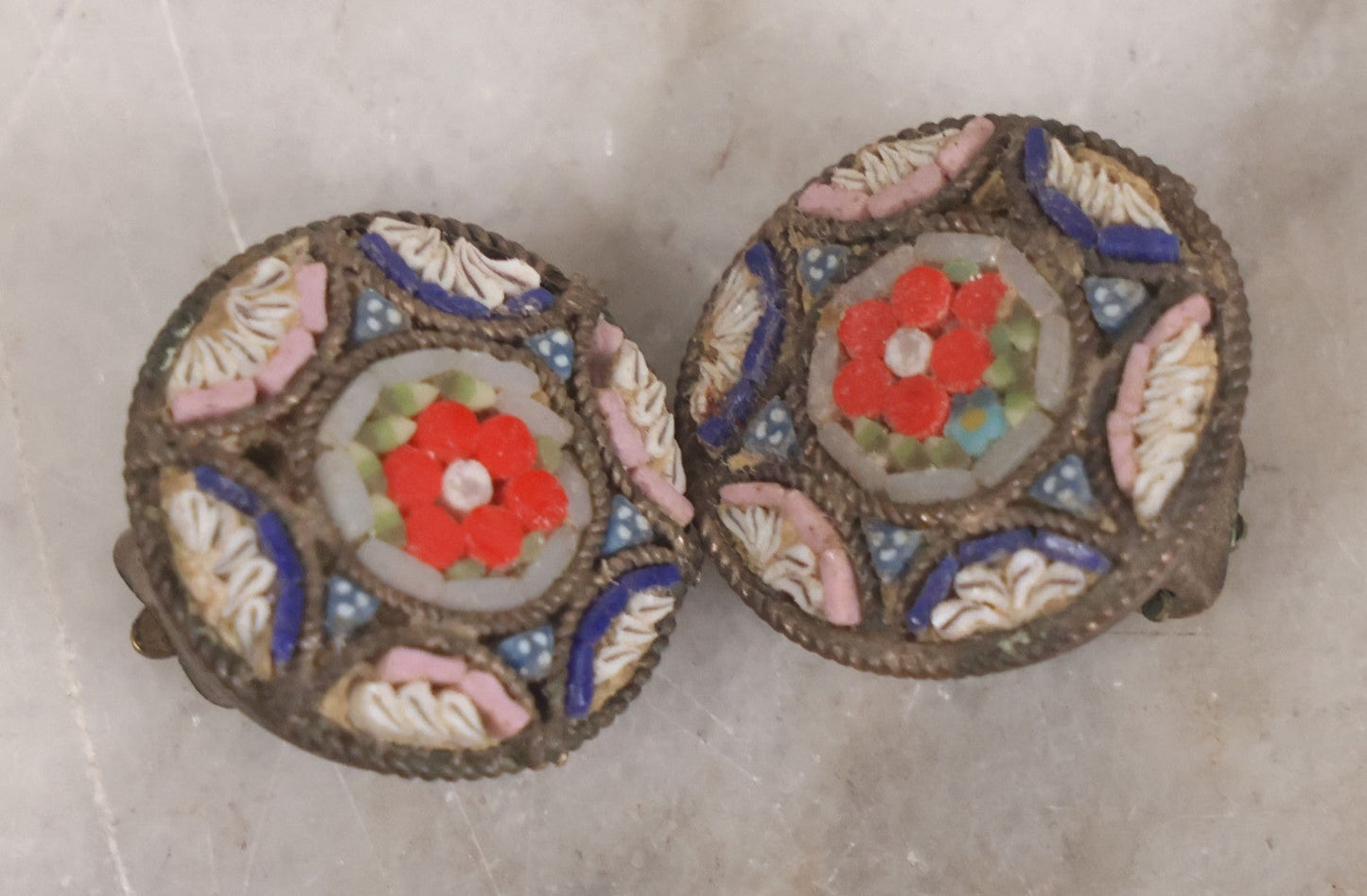 Lot 098 - Vintage Mixed Mens Cufflink Grouping With Seven Matched Pairs Including Micro Mosaic Pair, Two Pairs With Turquoise, And Others