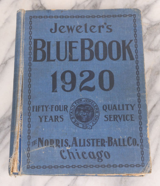 Lot 102 - Antique Jewelry Catalogue, "Jeweler's Blue Book 1920" By The Norris, Allister-Ball Co., Chicago, Note Torn And Missing Pages, Binding Wear