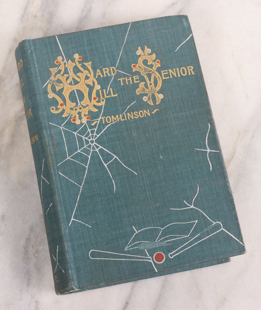 Lot 104 - Pair Of Antique Books With Spider Web Cover Designs, "Ward Hill The Senior" And "Ward Hill At Weston" Novels By Everett T. Tomlinson, A.J. Rowland, Publisher, Philadelphia, 1890s