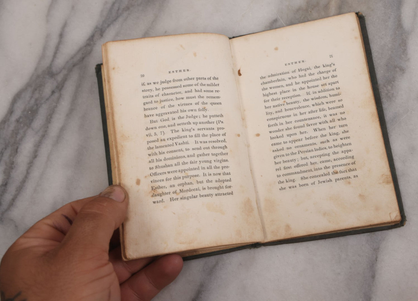 Lot 107 - "Esther: A Scripture Narrative By A Lady Together With The Original Poem" Antique Religious Book By Miss H.F. Gould (Hannah Flagg Gould), D. Appleton & Co., Publishers, New York, 1835