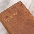 Lot 108 - Whittier's Poems Antique Poetry Book With Leather Cover, Gold Embossed Lettering And Embossed Flower Design On Covers And Spine, With Engraved Portrait Of Whittier Frontispiece, Red And Gold Fore Edge, Hurst And Company, Publishers, New York