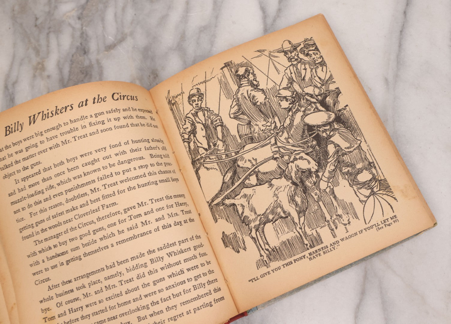 Lot 111 - "Billy Whiskers At The Circus" Antique Children's Book By F.G. Wheelser, Popular Edition, Illustrated By Arthur De Bebian, The Saalfield Publishing Company, Akron, Ohio, 1908, Note 