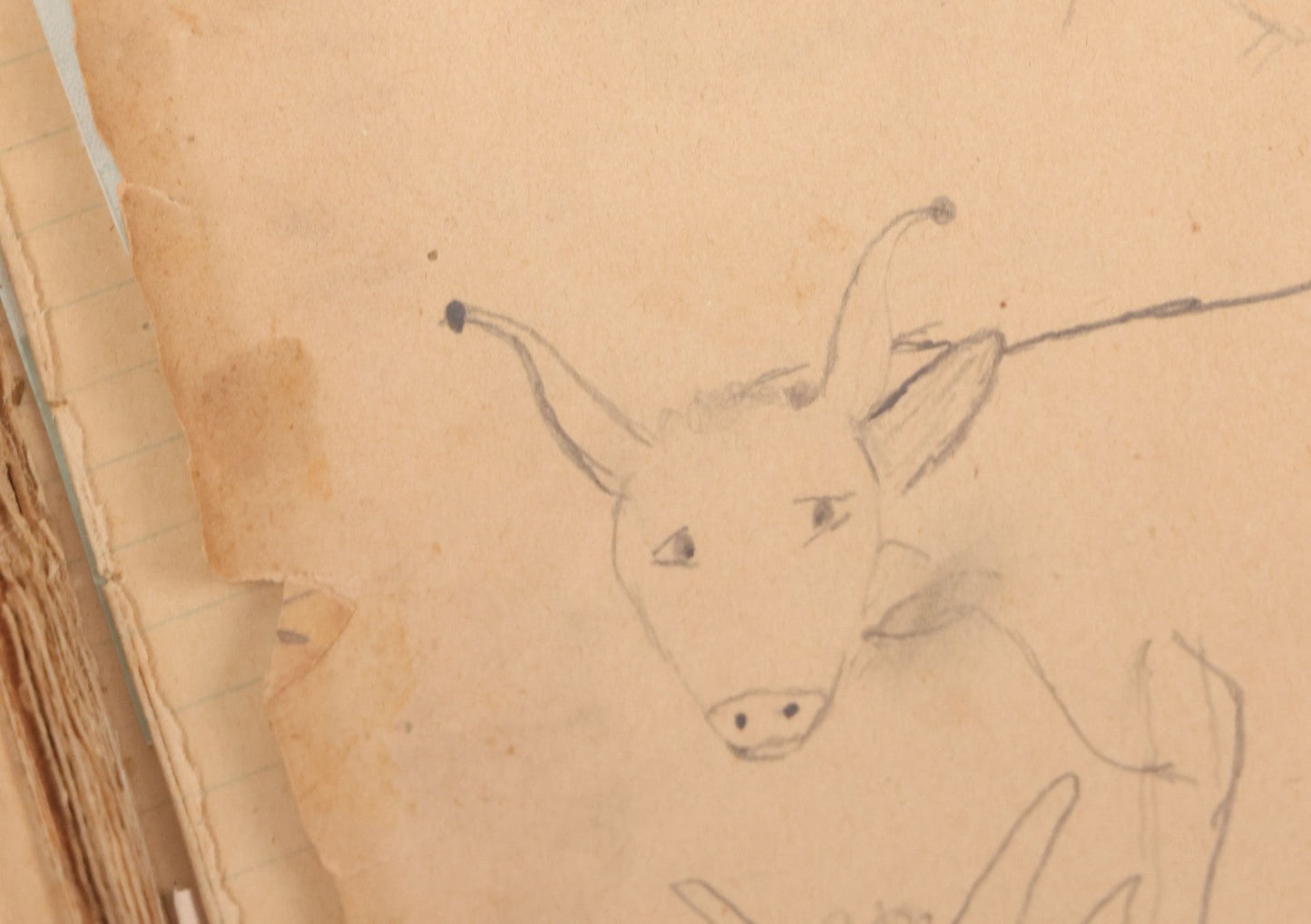 Lot 118 - Antique Scrapbook Album Made From An Old Cash Book Ledger Containing 15 Lithographed Card Featuring United States Battleships Of The Spanish American War Era, Cards Copyright 1898 By Koerner & Hayes, With Four Additional Cards, Doodles, Etc.