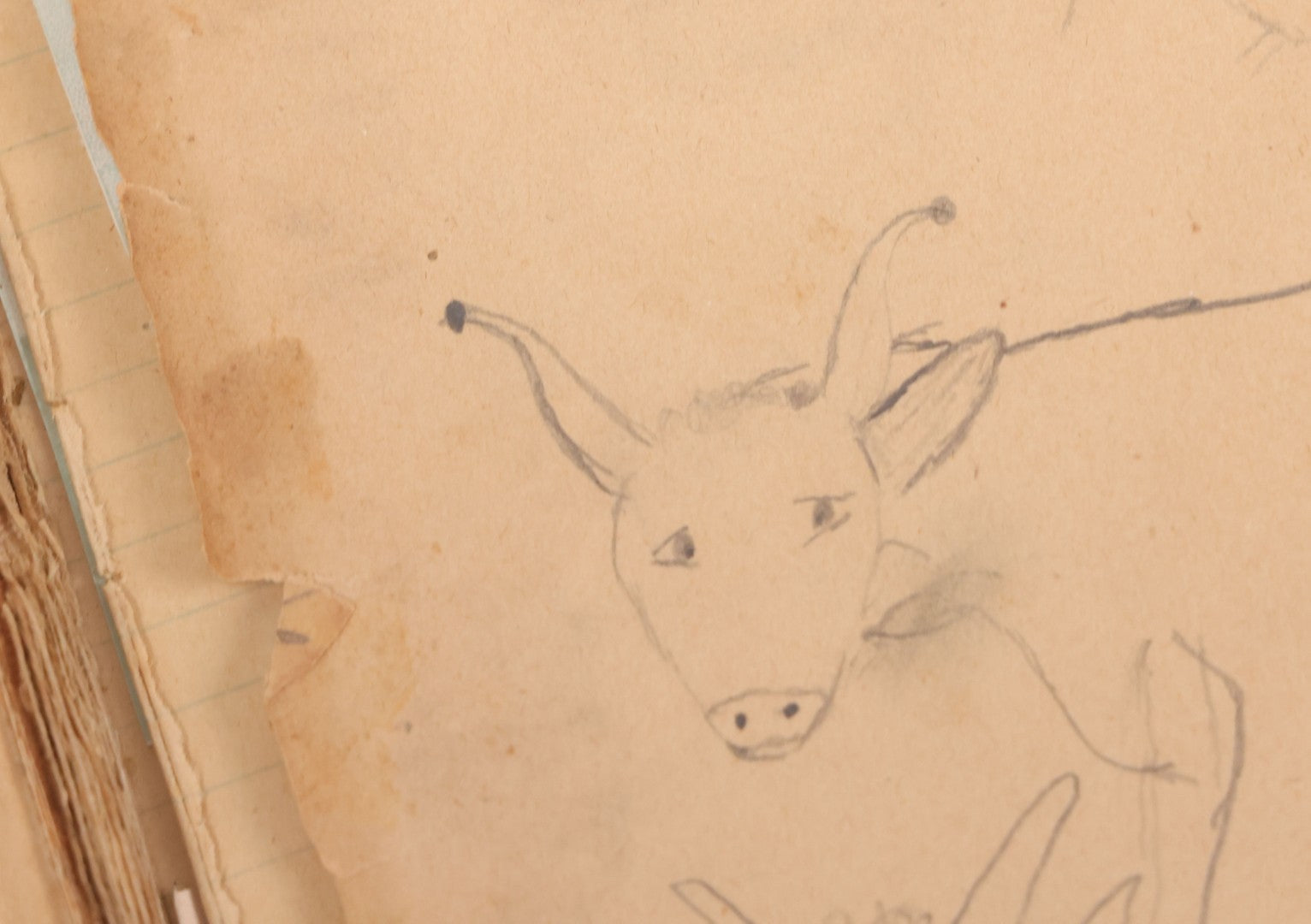 Lot 118 - Antique Scrapbook Album Made From An Old Cash Book Ledger Containing 15 Lithographed Card Featuring United States Battleships Of The Spanish American War Era, Cards Copyright 1898 By Koerner & Hayes, With Four Additional Cards, Doodles, Etc.