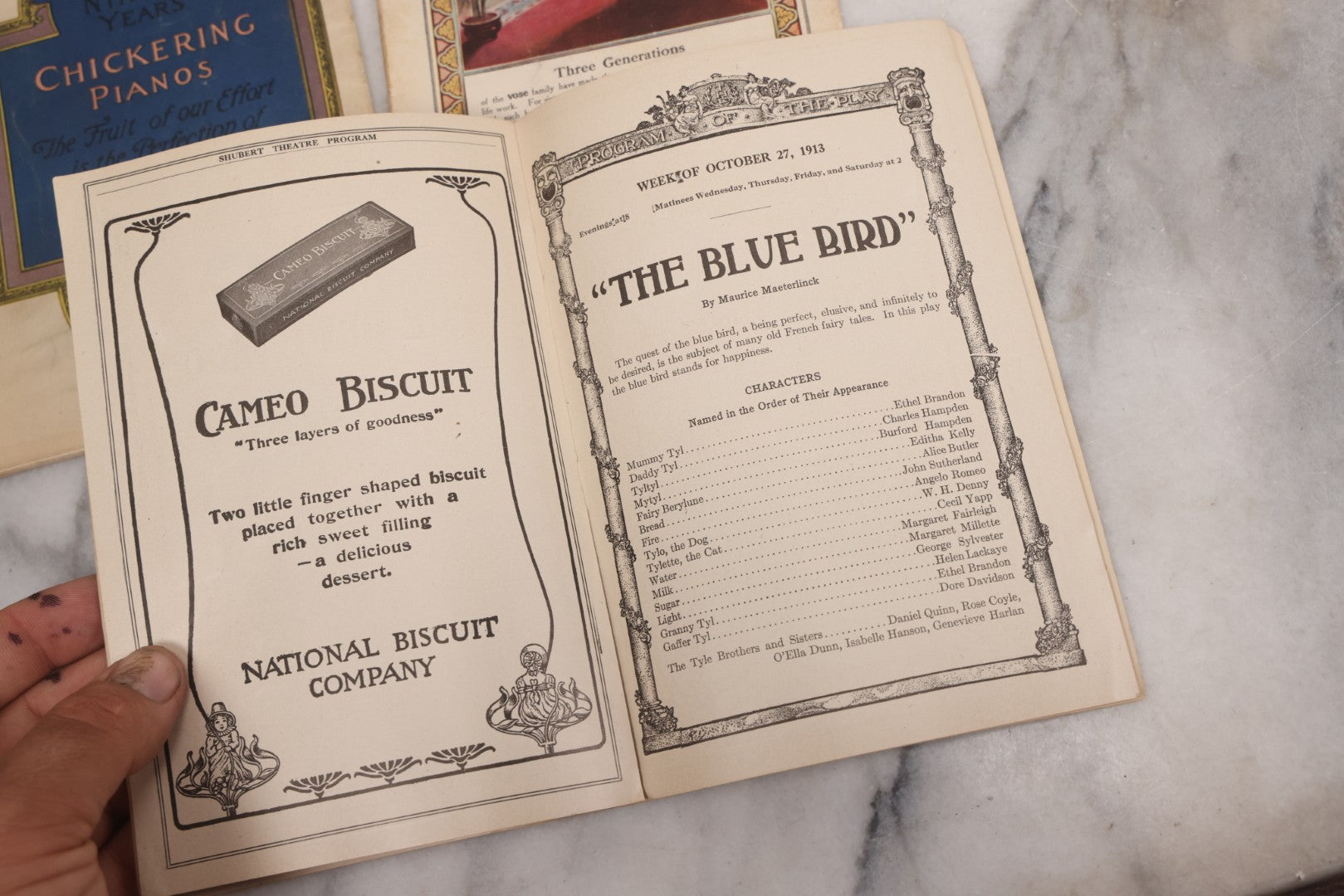 Lot 120 - Grouping Of Three Antique Theater Programs Including Two From The Sam S. Shubert Theatre, And One From Plymouth Theatre, Both In Boston, Circa 1920s