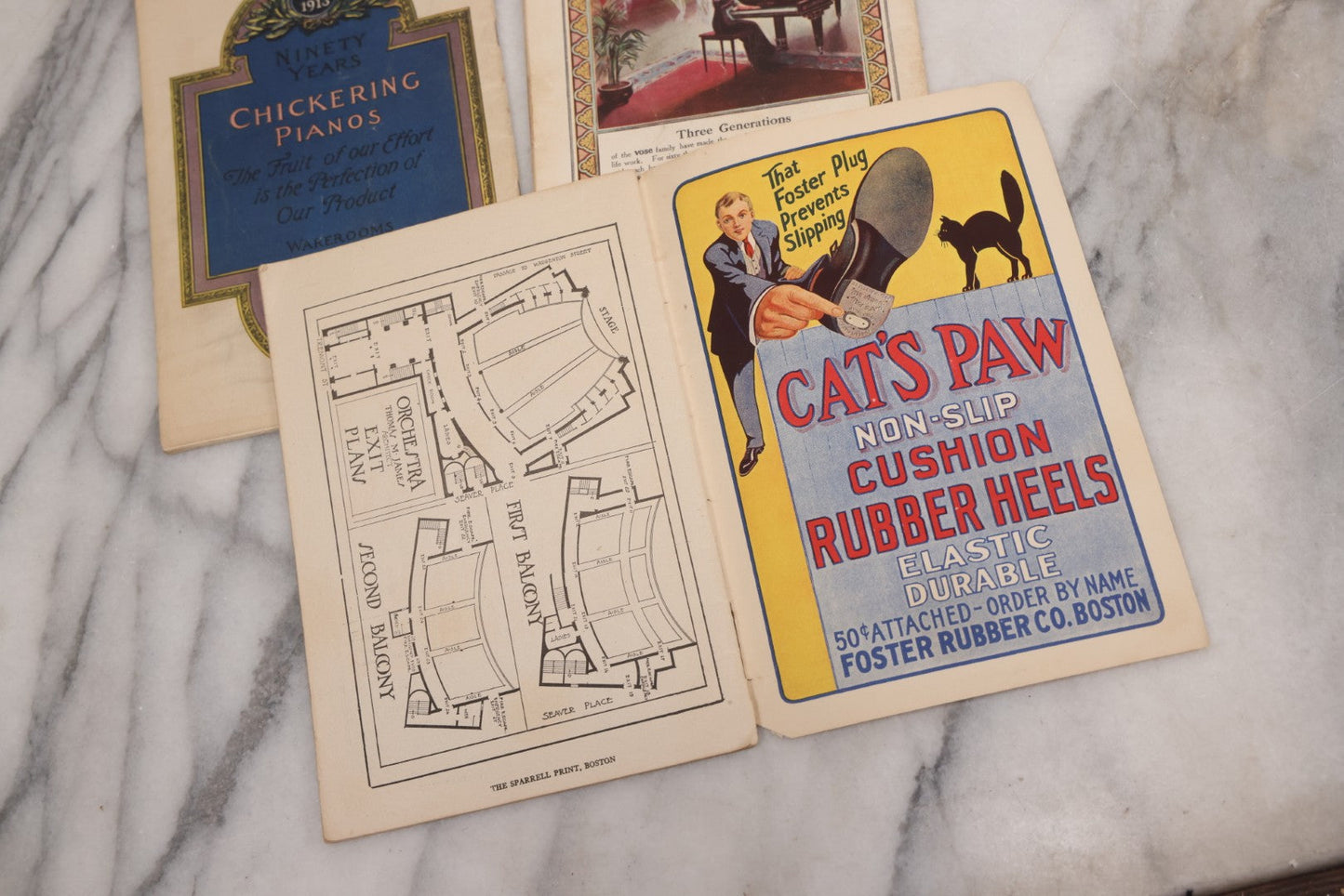 Lot 120 - Grouping Of Three Antique Theater Programs Including Two From The Sam S. Shubert Theatre, And One From Plymouth Theatre, Both In Boston, Circa 1920s