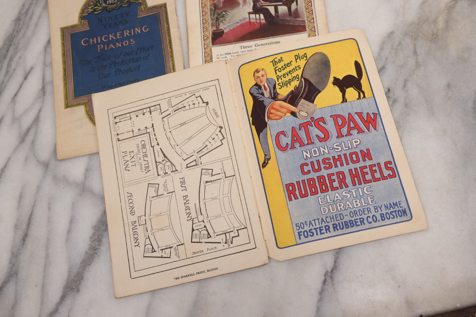 Lot 120 - Grouping Of Three Antique Theater Programs Including Two From The Sam S. Shubert Theatre, And One From Plymouth Theatre, Both In Boston, Circa 1920s