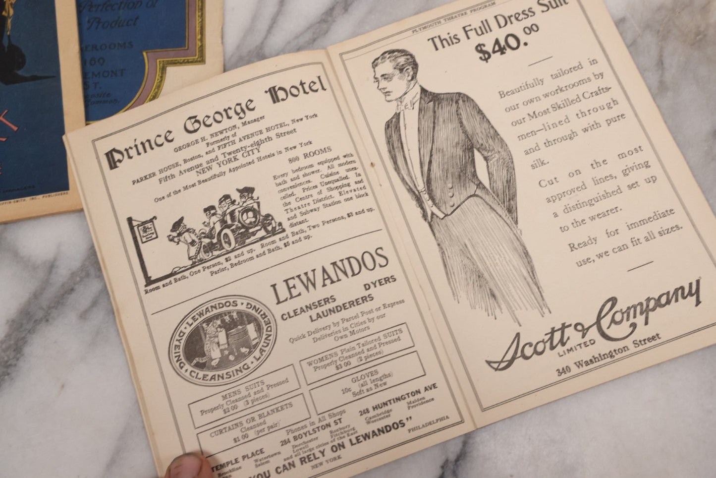 Lot 120 - Grouping Of Three Antique Theater Programs Including Two From The Sam S. Shubert Theatre, And One From Plymouth Theatre, Both In Boston, Circa 1920s