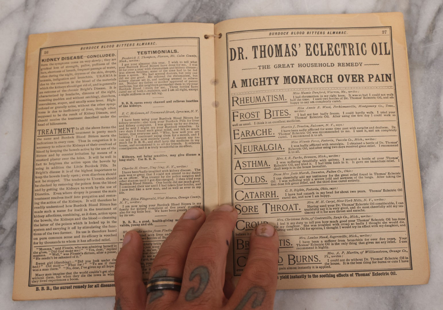 Lot 121 - Pair Of Antique Almanacs Advertising Burdock Blood Bitters, Key To Health, Patent Medicine, 1889, By Foster, Milburn & Co., Buffalo, New York