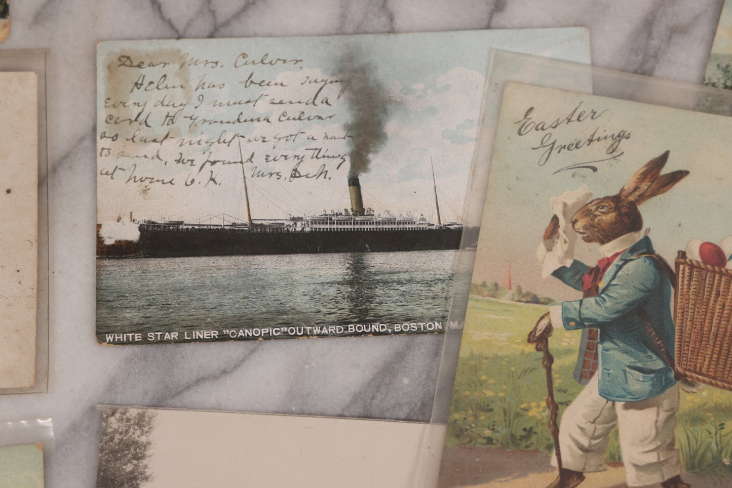 Lot 125 - Grouping Of Thirteen Mixed Miscellaneous Postcards Including R.P.P.C. Of Logging Train, Scenes From Wisconsin, White Star Liner "Canopic," Francis Willey & Co. Mill, Massachusetts, And More