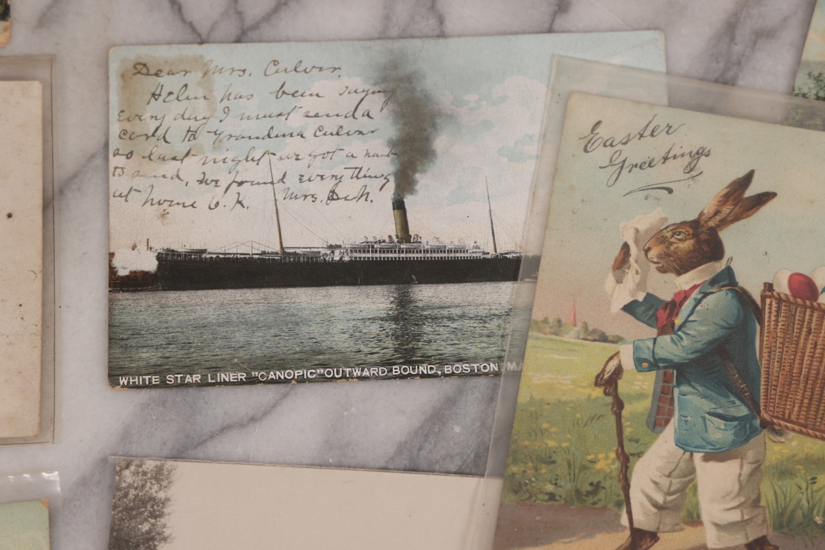 Lot 125 - Grouping Of Thirteen Mixed Miscellaneous Postcards Including R.P.P.C. Of Logging Train, Scenes From Wisconsin, White Star Liner "Canopic," Francis Willey & Co. Mill, Massachusetts, And More