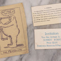Lot 126 - Grouping Of Three Antique And Vintage Humorous Novelty Scraps Including Invitation To A Donkey Roast, "Everyone Receives A Piece Of Ass," The "Peniscope" Printed Illustration, "A Woman" Card