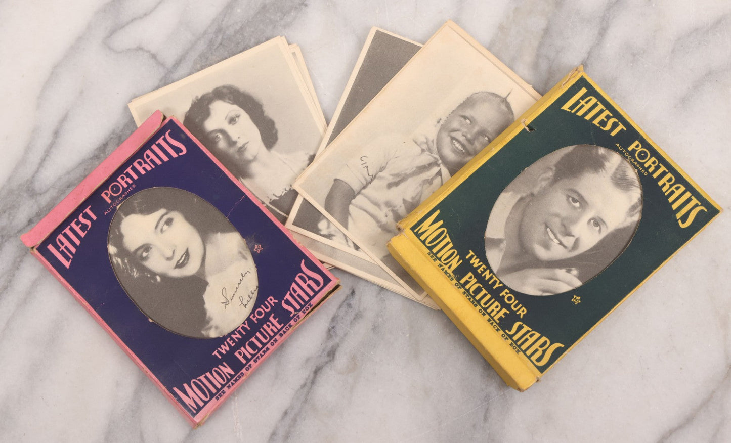 Lot 127 - Pair Of "Latest Portraits Motion Picture Stars" Photo Packs With Extras, Faux Autographs, By Kashin Publications, New York, Made In U.S.A.