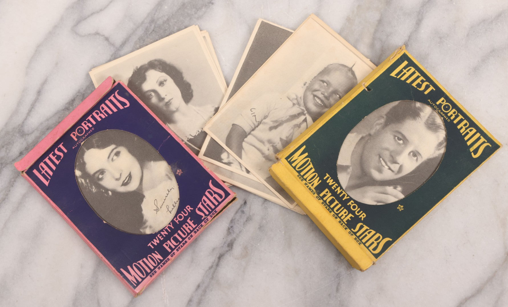 Lot 127 - Pair Of "Latest Portraits Motion Picture Stars" Photo Packs With Extras, Faux Autographs, By Kashin Publications, New York, Made In U.S.A.