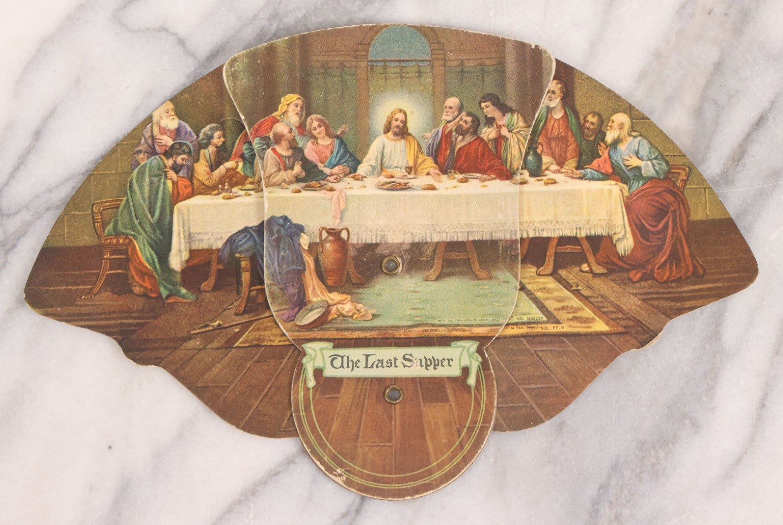 Lot 132 - Vintage Advertising Fan "Compliments Of Resthaven Memorial Park, The Cemetery Beautiful" Lock Haven, Pennsylvania, Manufactured By U.O. Colson Co., Paris, Illinois