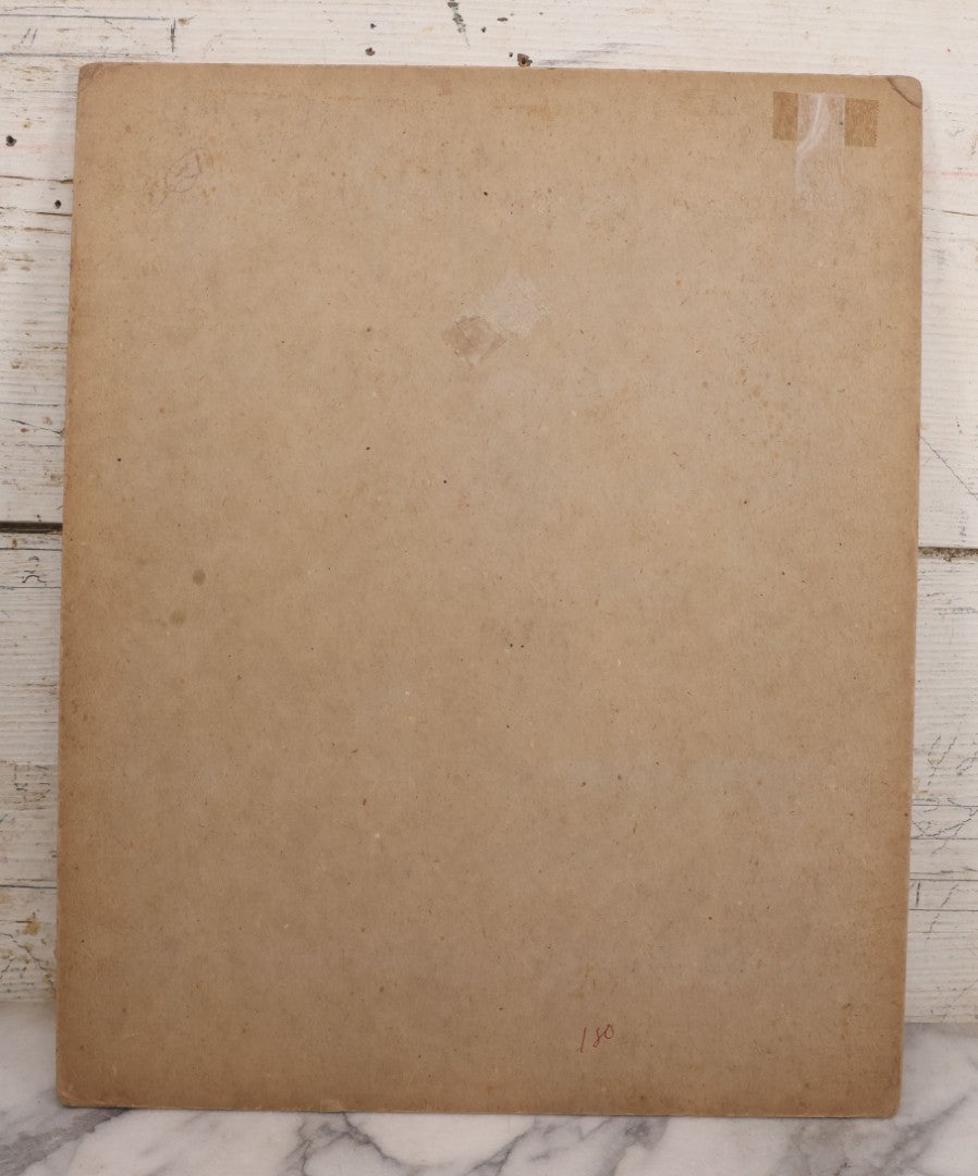 Lot 144 - Vintage Large Cardboard Mount Black And White Photograph Print Of Woman Pharmacist Measuring Drugs From Antique Glass Label Apothecary Jar, Many Drugs On Shelves In Background, 13-1/4" x 16-1/2"