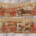 Lot 145 - Pair of Vintage Cardboard Firefighting Jigsaw Puzzles, Thin Vertical Pieces Depicting Early Fire Trucks, Firefighters, And Horses, Note Damage