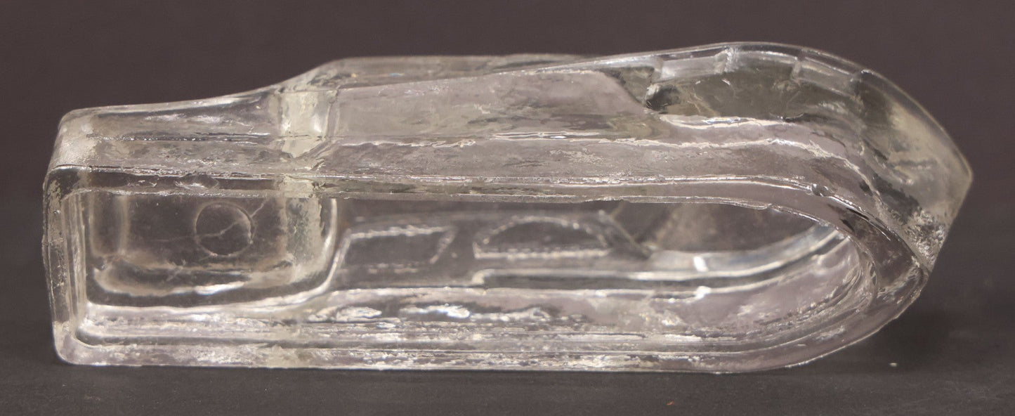 Lot 156 - Pair Of Matching Vintage Clear Glass Boat Candy Containers, 4-7/8" Length