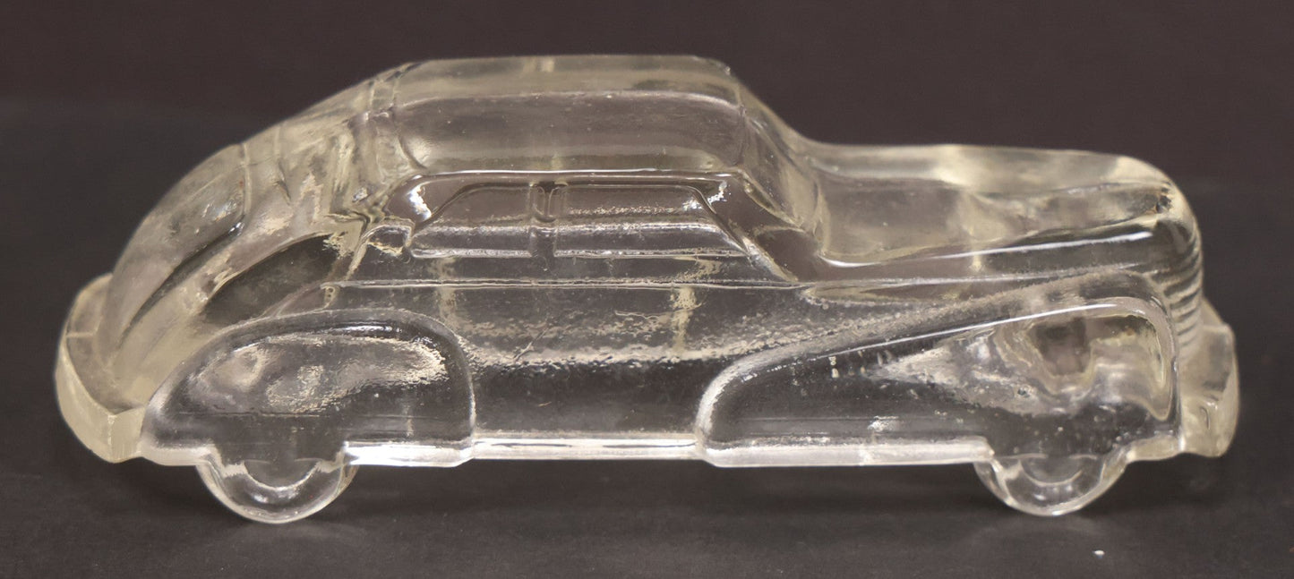 Lot 157 - Pair Of Vintage Clear Glass Automobile Candy Containers