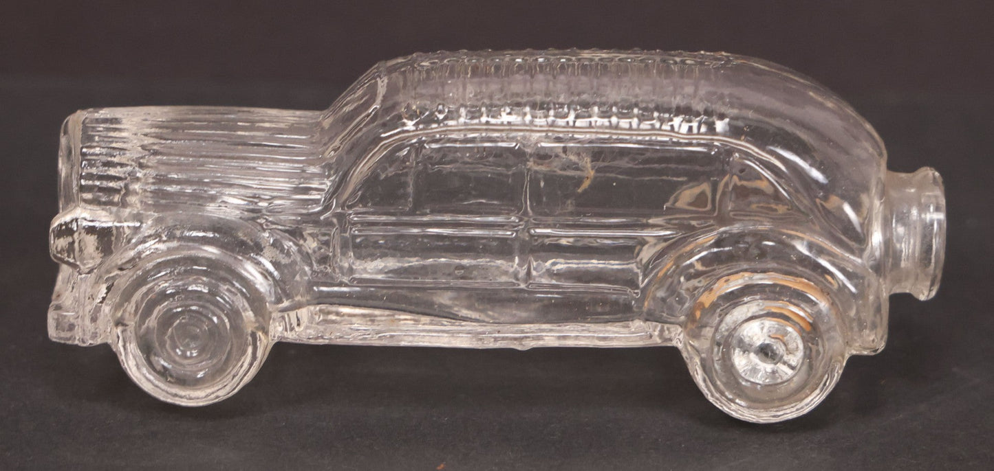Lot 157 - Pair Of Vintage Clear Glass Automobile Candy Containers