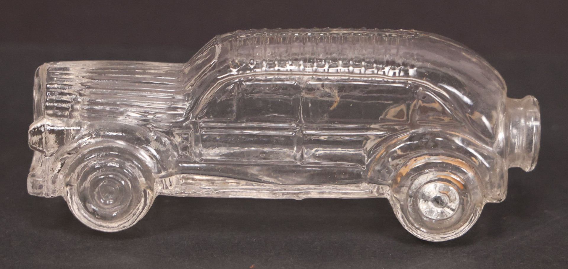 Lot 157 - Pair Of Vintage Clear Glass Automobile Candy Containers