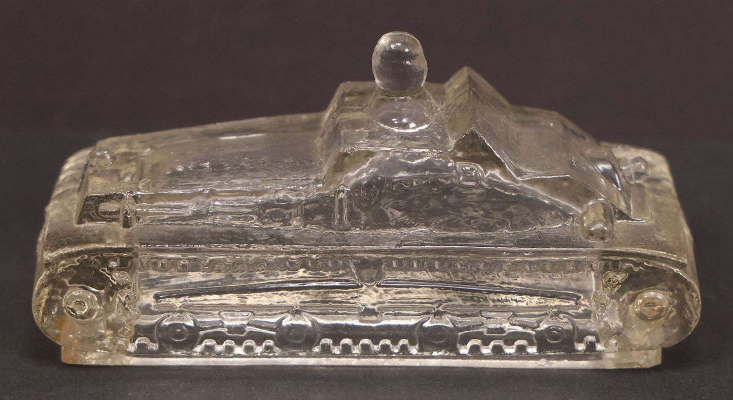 Lot 158 - Pair Of Vintage Clear Glass Tank Candy Containers