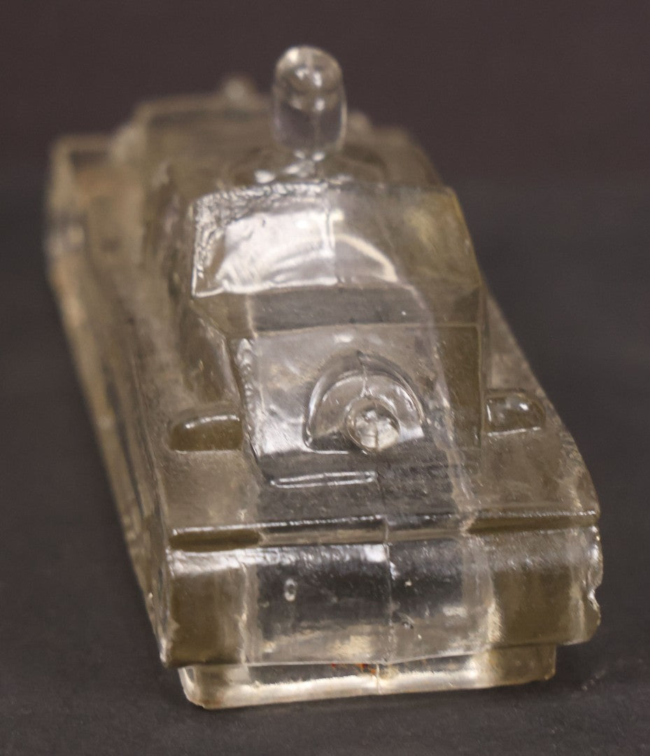 Lot 158 - Pair Of Vintage Clear Glass Tank Candy Containers