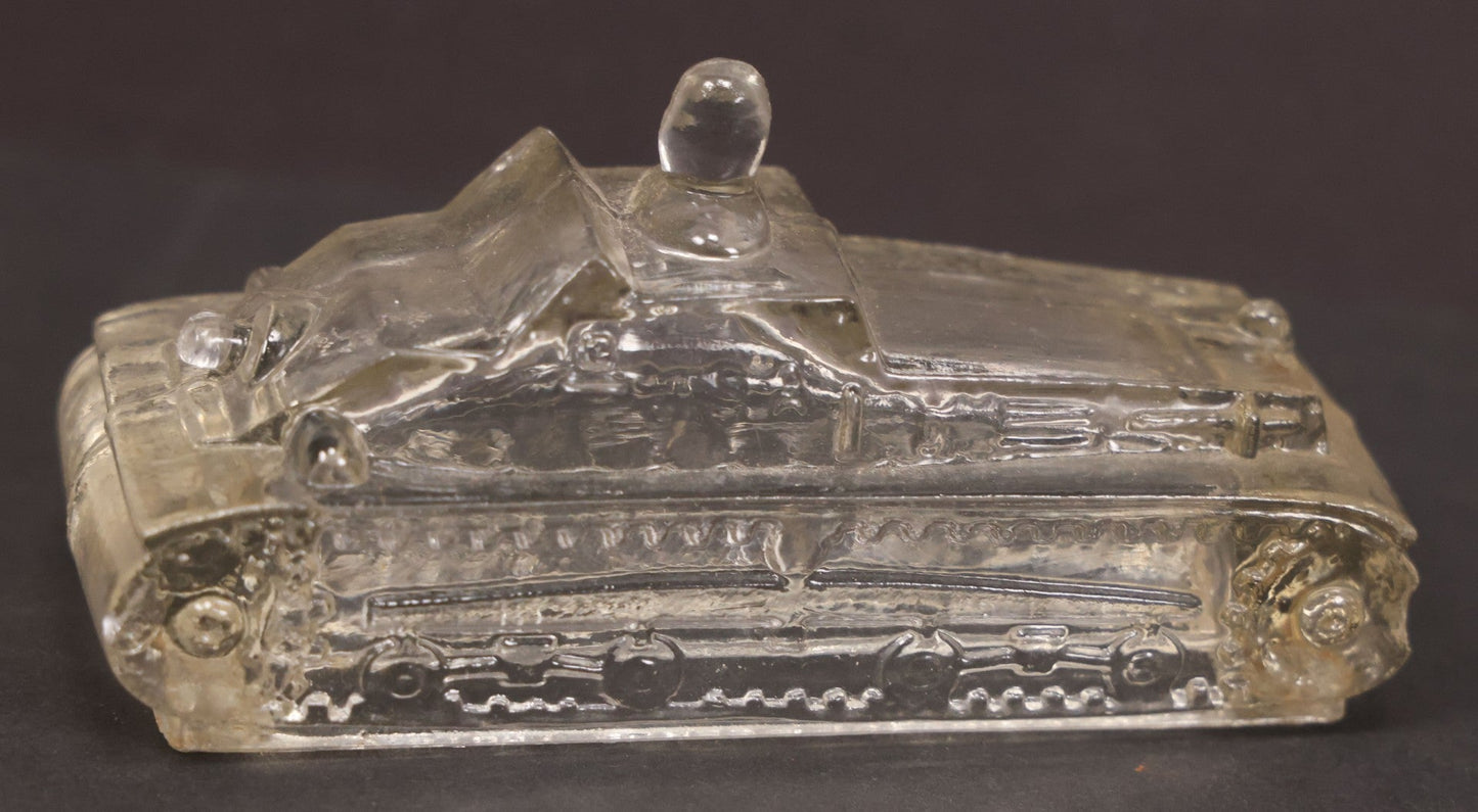 Lot 158 - Pair Of Vintage Clear Glass Tank Candy Containers