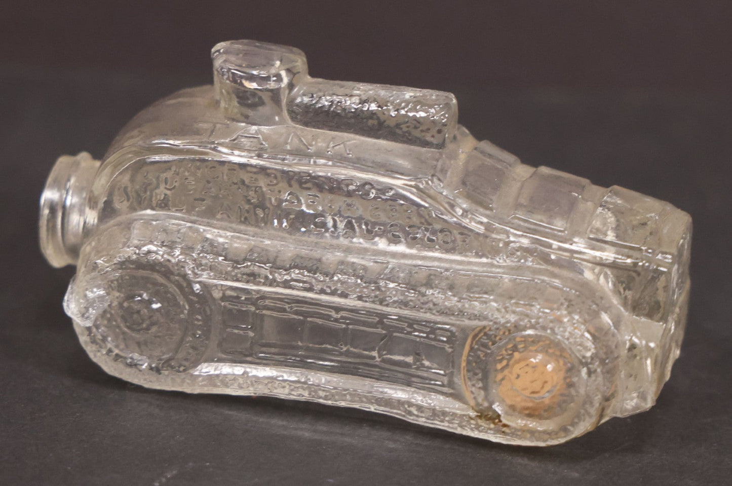 Lot 158 - Pair Of Vintage Clear Glass Tank Candy Containers