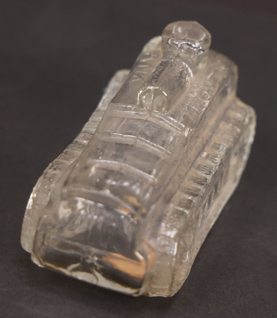 Lot 158 - Pair Of Vintage Clear Glass Tank Candy Containers