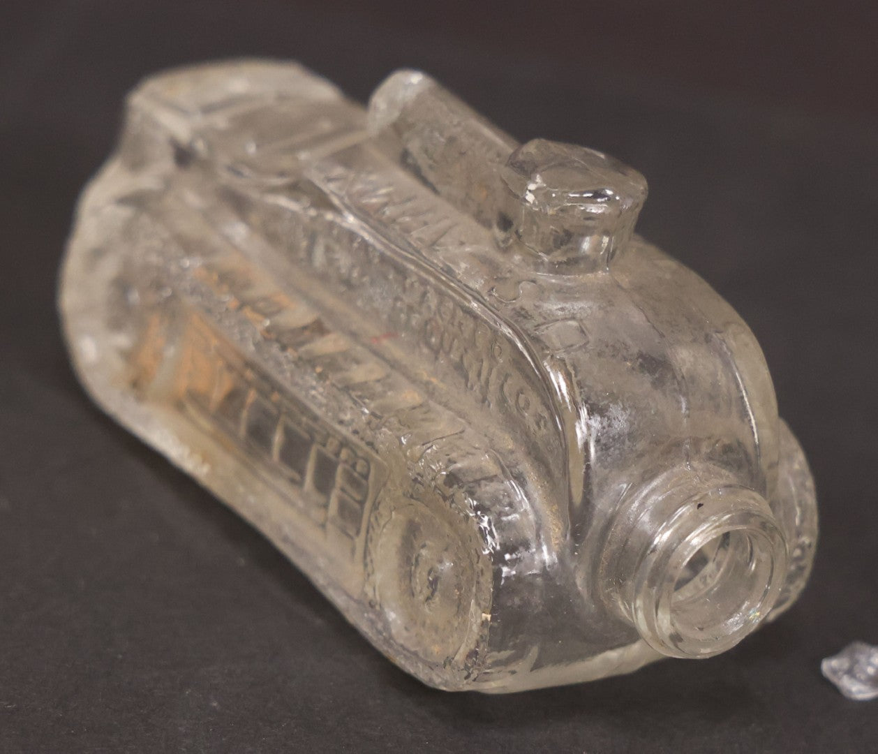 Lot 158 - Pair Of Vintage Clear Glass Tank Candy Containers