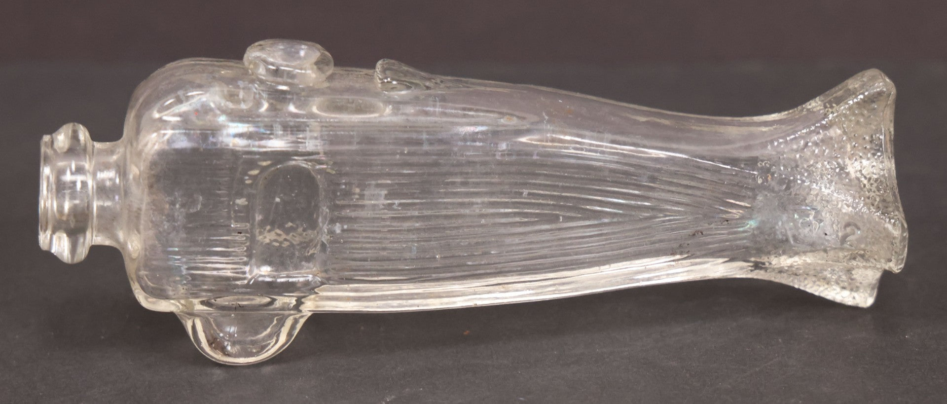 Lot 159 - Vintage Clear Glass Submarine Candy Container, 4-3/4" Length
